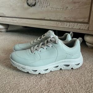 Skechers Bobs Sport Arc Waves Easy Fit Shoes | Sage Womens 8